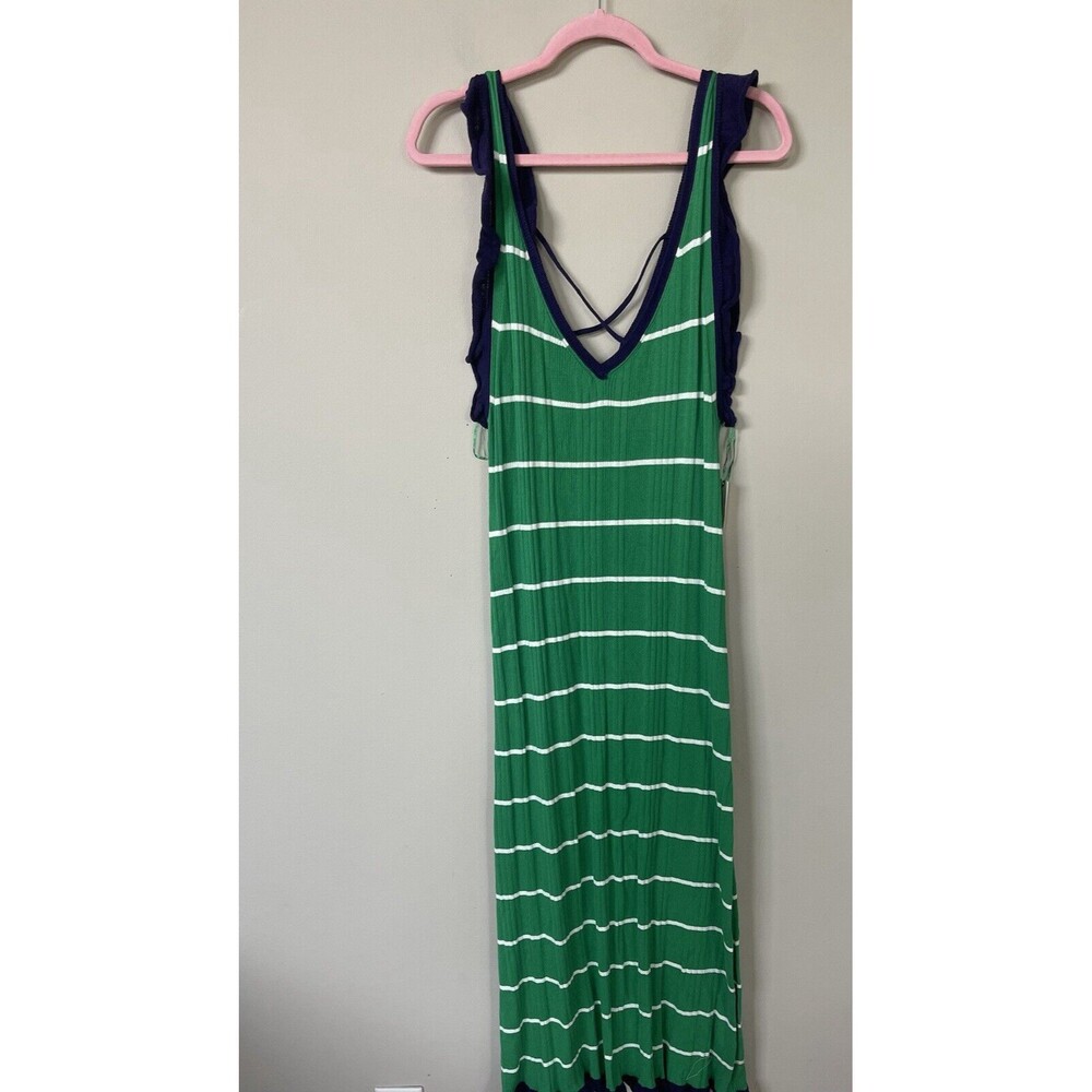 Anthropologie Daily Practice Sweater Dress Midi Green Stretch Preppy Sz L NWT - Picture 2 of 10
